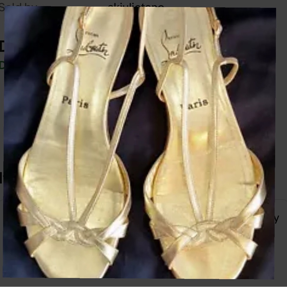 Christian Louboutin Gold Women's Sandals Size 42
